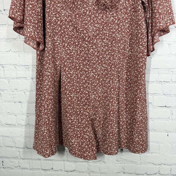 Rompers Women Plus Size 2XL Shorts Flowy Polyester Floral Brown Cottage Feminine - Picture 5 of 15